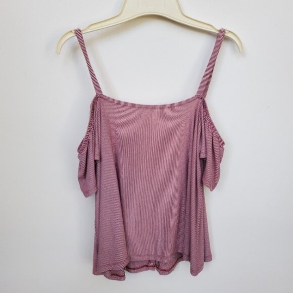 AE Soft & Sexy Top Off Shoulder Striped Like New - Picture 6 of 10